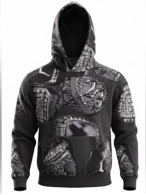 Jordan Black Allover Ring Graphic Hoodie